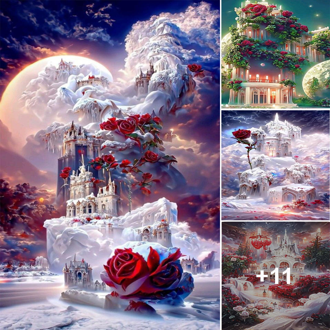 Snow Castles and Roses: An Enchanting Artistic Blend