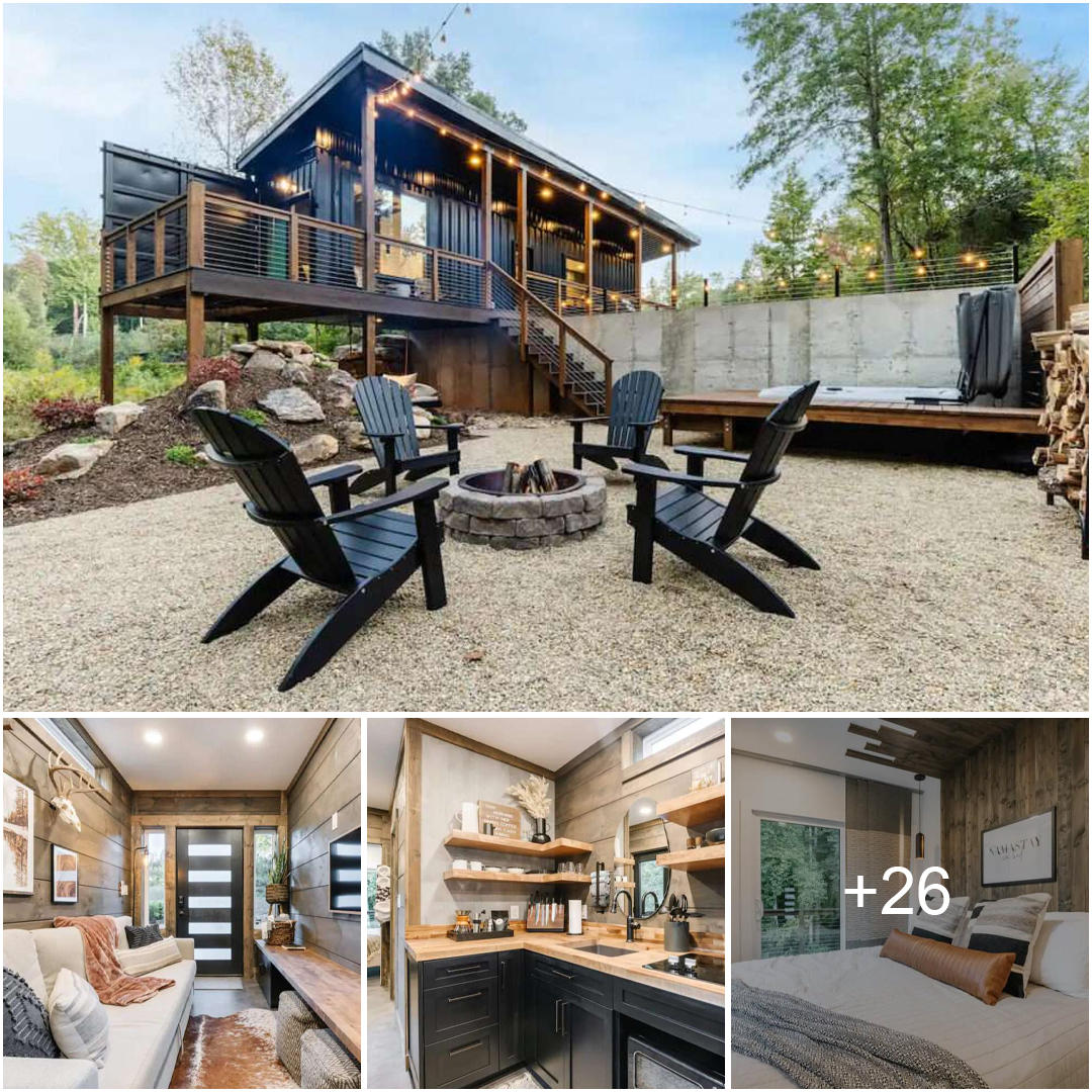 Stunning Container House with Waterfall, Hammock, and Jacuzzi