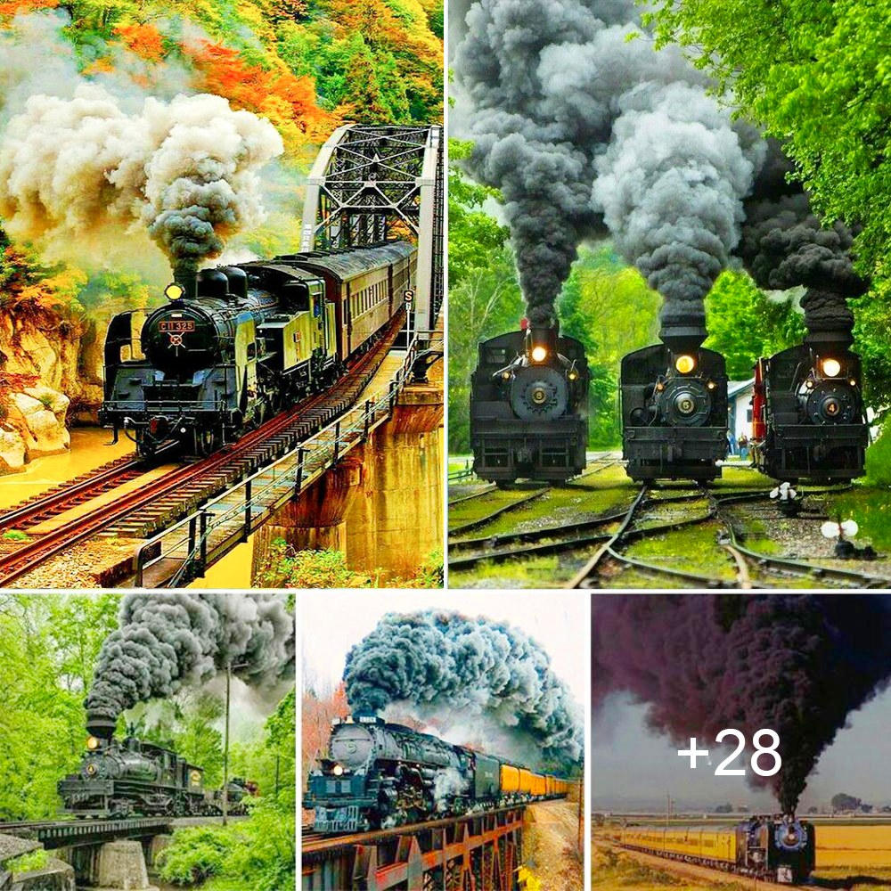 The eга of steam locomotives painted a captivating scene
