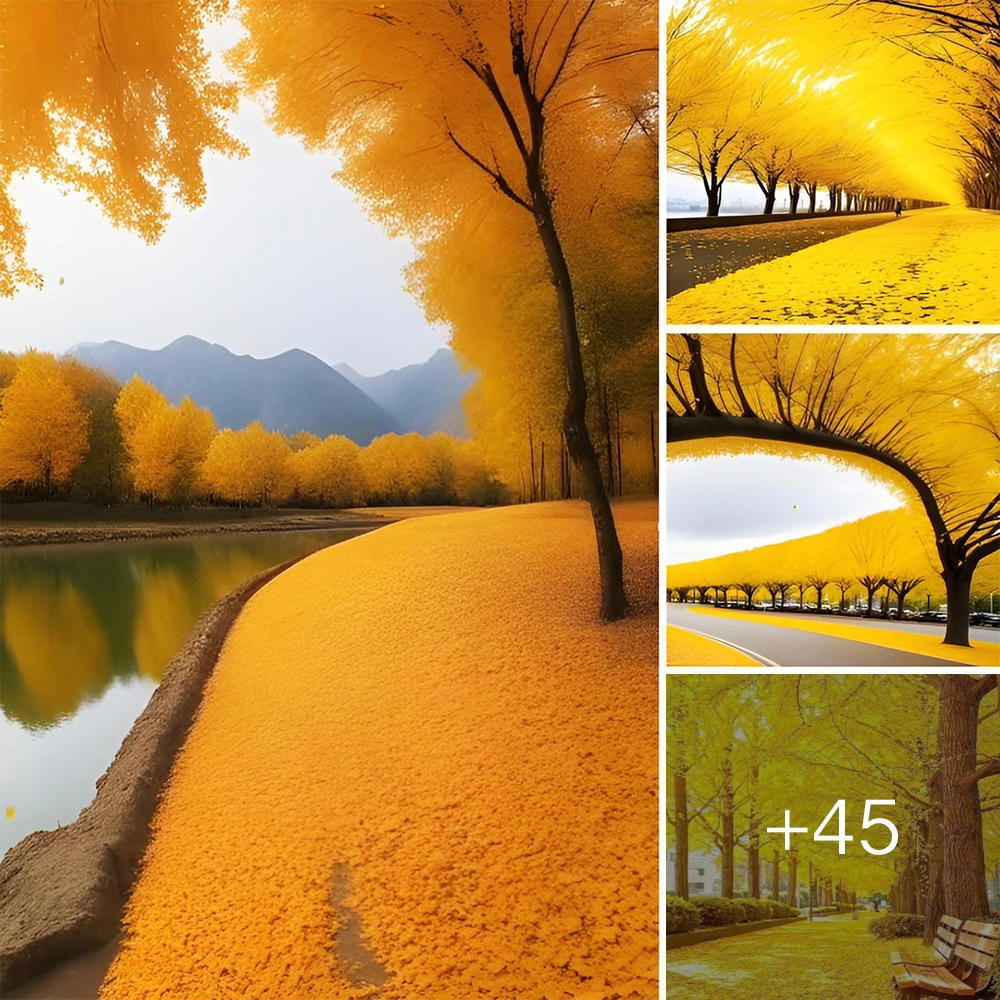 Embracing Autumn’s Arrival: The Garden’s Radiant Spectacle of Golden Hues Illuminating the Sky