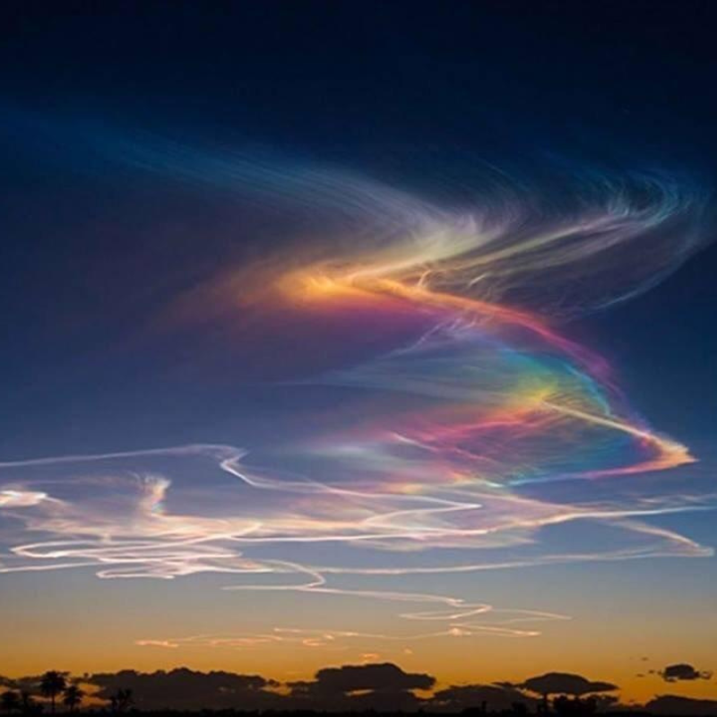 The Rare and the Beautiful! “fire rainbows” also known as iridescent clouds appeared unexpectedly in the US sky