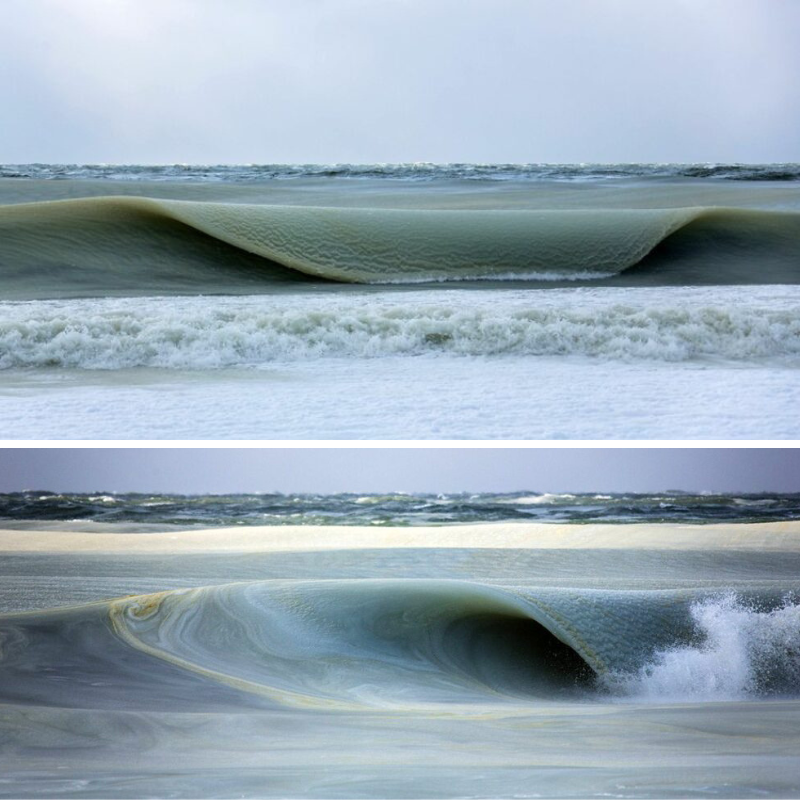 Nantucket photographer captures nearly frozen waves on camera, Photographer Jonathan Nimerfroh came across a Slurpee-filled ocean. Because of the extremely cold